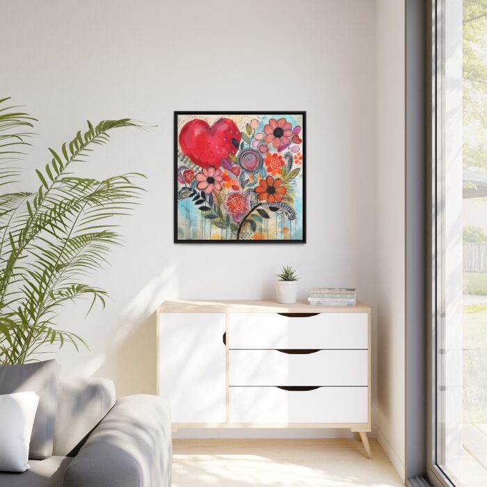 Valentine Doodle Art Paper Framed Canvas - Image 4