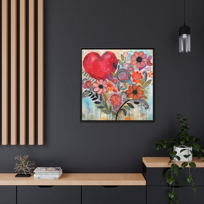 Valentine Doodle Art Paper Framed Canvas - Image 5