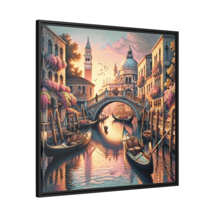 Romantic Scene in Italy Framed Canvas