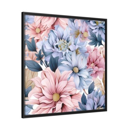 Vintage Seamless Floral Pattern Framed Canvas
