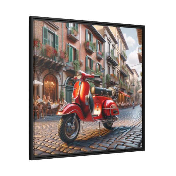 88302-150.jpg Red Vespa in Italy II Framed Canvas