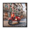 88302-151.jpg Red Vespa in Italy II Framed Canvas