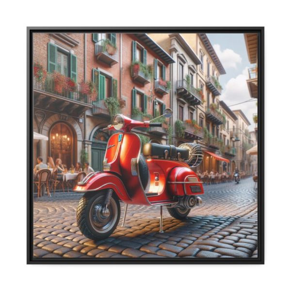 88302-151.jpg Red Vespa in Italy II Framed Canvas