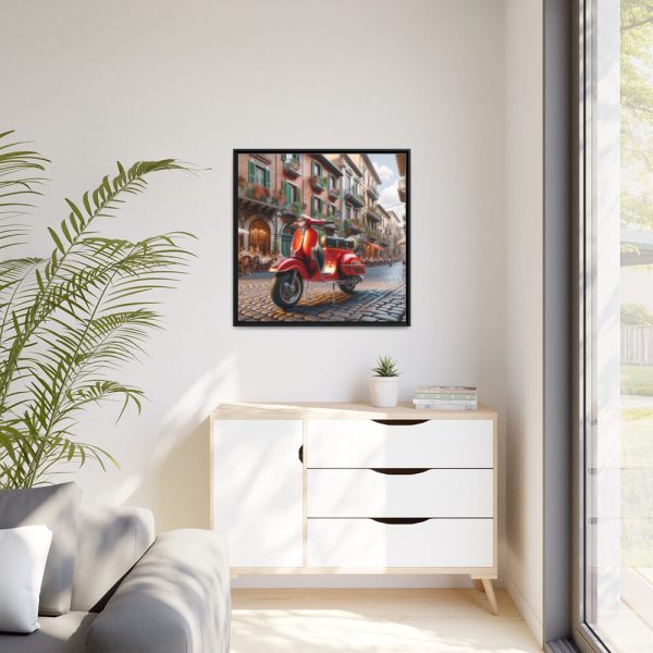88302-153.jpg Red Vespa in Italy II Framed Canvas