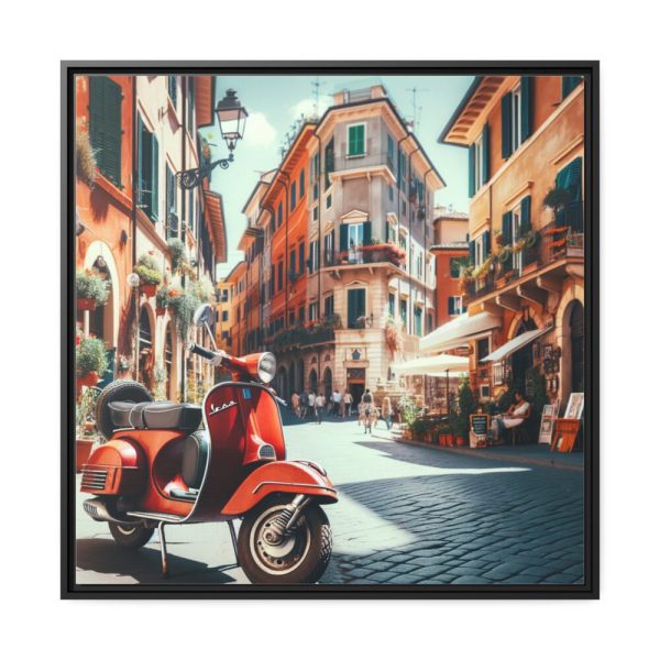 88302-156.jpg Red Vespa in Italy I Framed Canvas