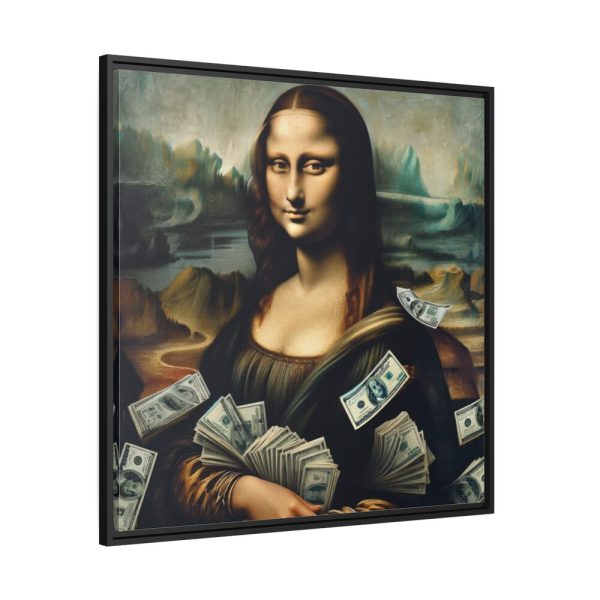 88302-170.jpg Mona Lisa With Cash Framed Canvas