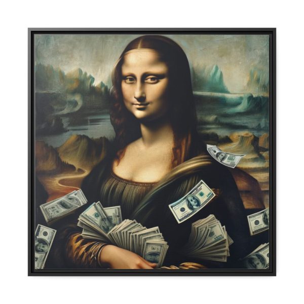 88302-171.jpg Mona Lisa With Cash Framed Canvas