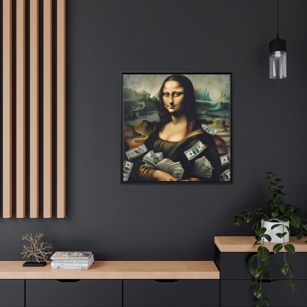 88302-174.jpg Mona Lisa With Cash Framed Canvas