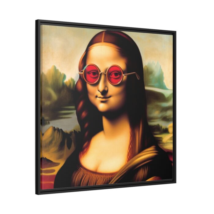 Mona Lisa Wearing Sunglasses Framed Canvas - Image 1
