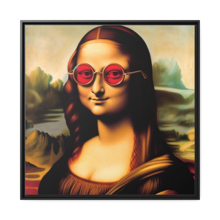 Mona Lisa Wearing Sunglasses Framed Canvas - Image 2