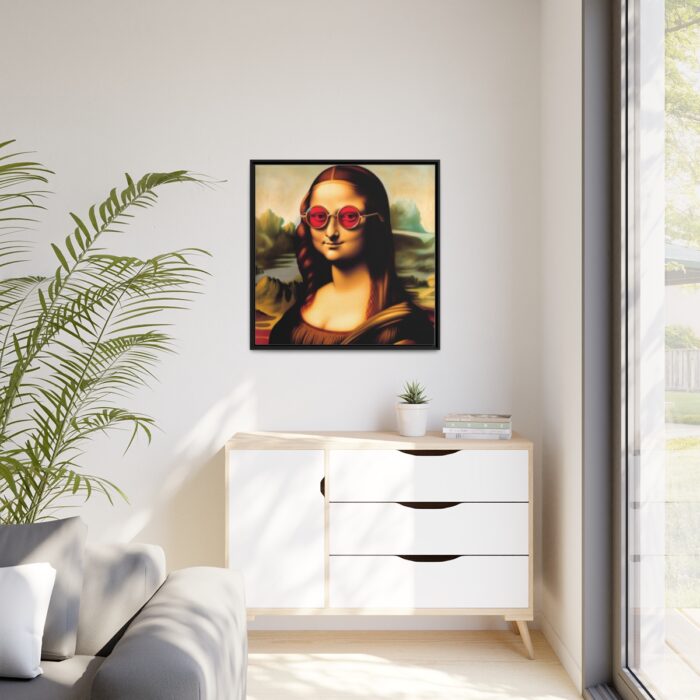 Mona Lisa Wearing Sunglasses Framed Canvas - Image 4