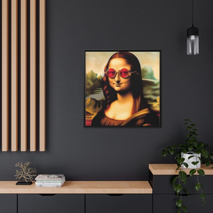 Mona Lisa Wearing Sunglasses Framed Canvas - Image 5