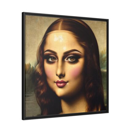 Mona Lisa With Modern Twist Framed Canvas