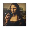 88302-196.jpg Mona Lisa Casually Smoking Cigarette Framed Canvas