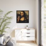Mona Lisa Casually Smoking Cigarette Framed Canvas - Image 4