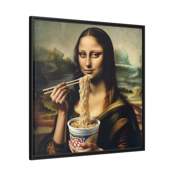 88302-200.jpg Mona Lisa Eating Instant Noodles Framed Canvas
