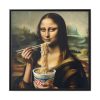 88302-201.jpg Mona Lisa Eating Instant Noodles Framed Canvas