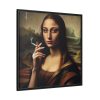 88302-205.jpg Young Girl like Mona Lisa Casually Smoking Cigarette Framed Canvas