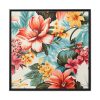 88302-21.jpg Large Flower Seamless Pattern Framed Canvas