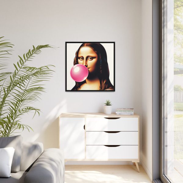88302-218.jpg Mona Lisa With Bubblegum Framed Canvas