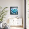 Two Interlocking Neon Hearts in a Graffiti Style Framed Canvas