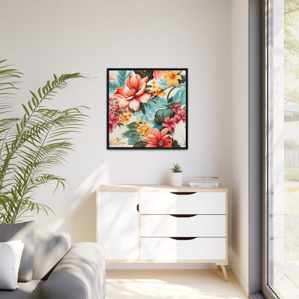 88302-23.jpg Large Flower Seamless Pattern Framed Canvas