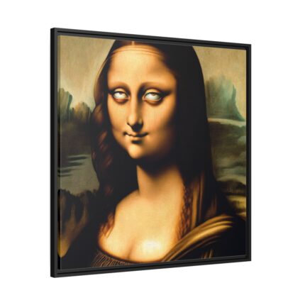 Mona Lisa With a Humorous Twist Framed Canvas