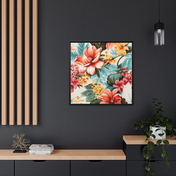 88302-24.jpg Large Flower Seamless Pattern Framed Canvas