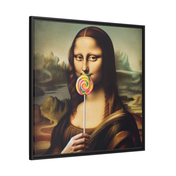 88302-241.jpg Mona Lisa with a Colorful Lollipop Framed Canvas