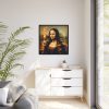88302-248.jpg Mona Lisa Raising Index Finger With Fire Framed Canvas