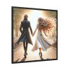 Couple Holding Hands on a Sunny Day Framed Canvas