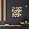 Nine Colorful Painted Hearts Framed Canvas