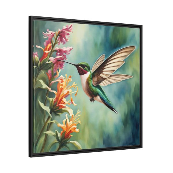 88302-290.jpg Hummingbird Flower Art Framed Canvas