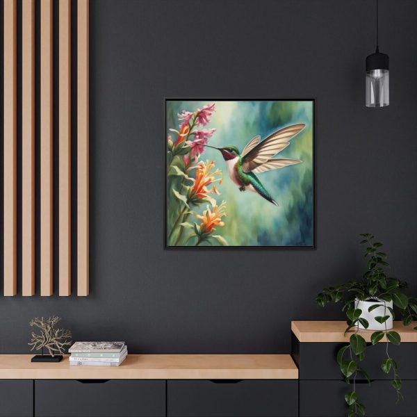 88302-294.jpg Hummingbird Flower Art Framed Canvas