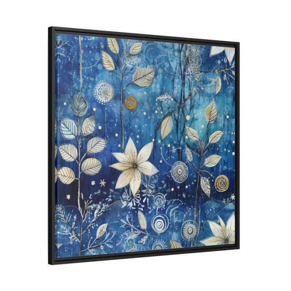 88302-30.jpg Blue Floral Seamless Pattern Framed Canvas