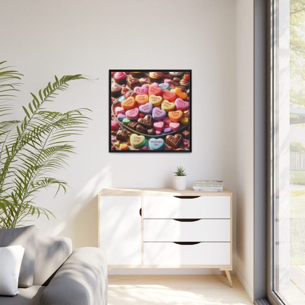 88302-303.jpg Colorful Candy Hearts Framed Canvas