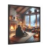 88302-315.jpg Couple in a Romantic Winter Cabin Framed Canvas