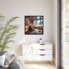 88302-318.jpg Couple in a Romantic Winter Cabin Framed Canvas