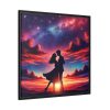 Romantic Silhouettes of a Couple Framed Canvas