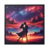 Romantic Silhouettes of a Couple Framed Canvas