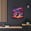 Romantic Silhouettes of a Couple Framed Canvas