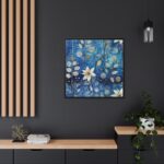 Blue Floral Seamless Pattern Framed Canvas - Image 5