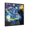 88302-340.jpg Cat Looking up at Swirling Night Sky Framed Canvas