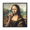 88302-346.jpg Mona Lisa Talking on a Smartphone Framed Canvas