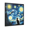 88302-350.jpg Black Cat Silhouetted Against a Night Sky Framed Canvas