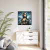 88302-368.jpg Mona Lisa Reimagined in a Futuristic Setting Framed Canvas