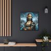 88302-369.jpg Mona Lisa Reimagined in a Futuristic Setting Framed Canvas