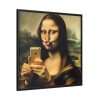 88302-375.jpg Mona Lisa Making a Duckface Framed Canvas