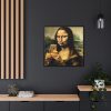 88302-379.jpg Mona Lisa Making a Duckface Framed Canvas