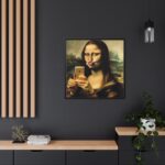 Mona Lisa Making a Duckface Framed Canvas - Image 5